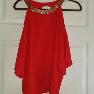 Red and gold chain shirt